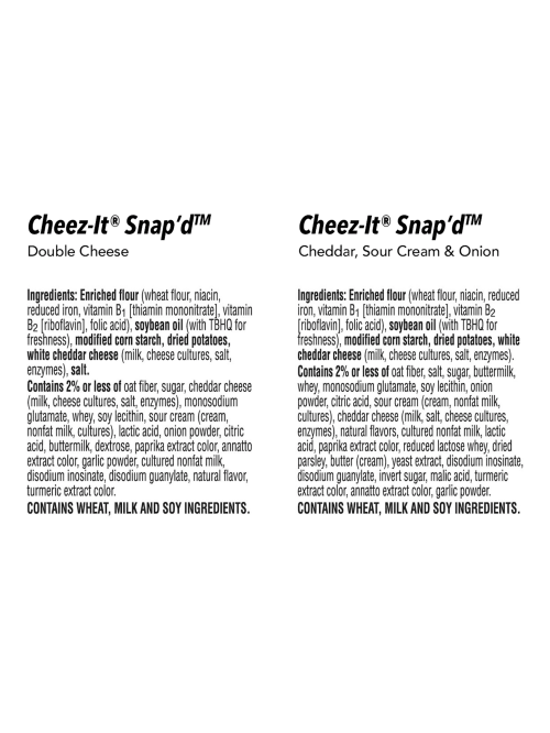 Cheez It Snapd Cheesy Baked Snacks 0 75 Oz Box Of 42 Snack Bags