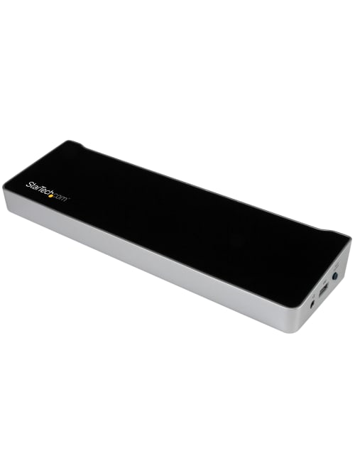 Startech Com Usb 3 0 Kvm Docking Station Connect Two Laptops Windows Macos Compatible Supports Dual Displays Displayport And Hdmi Or 4k Ultra Hd On A Single Monitor Usb3ddockft Dual Monitor Docking Station