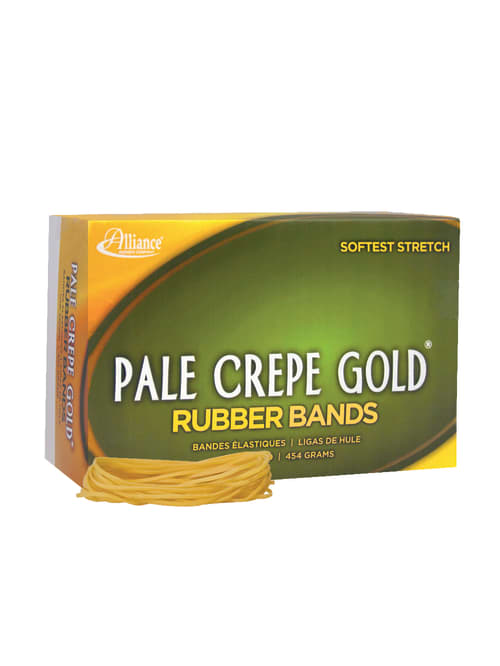 Alliance Pale Crepe Gold Rubber Bands 19 3 12 X 116 1 Lb Box Of 1890 Office Depot