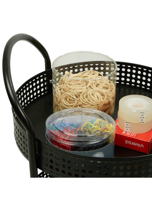 Mind Reader Round 3 Tier Metal Kitchen Trolley Black Item 911840