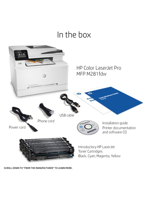 Hp Laserjet Pro M281fdw Wireless Laser All In One Color Printer Office Depot