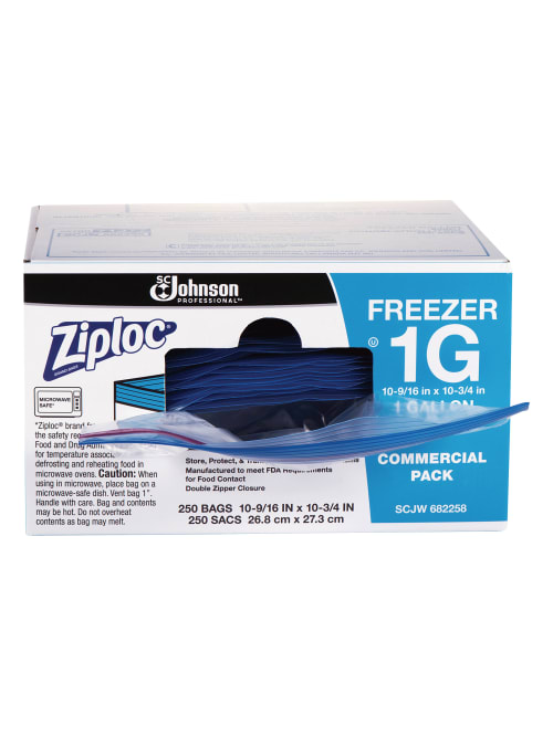 Ziploc Double-Zipper Freezer Bags, Clear, 1 gallon - 250 count