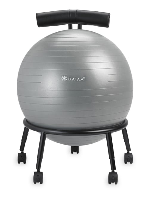 Gaiam Custom Fit Balance Ball Chair Gray Office Depot