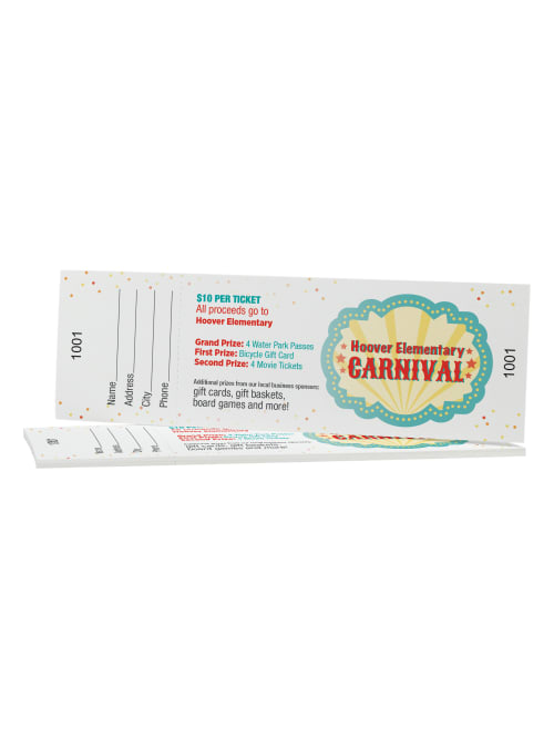 Custom Full Color Perforated Tickets Eventraffle 1 Side Pack Of 50 Office Depot