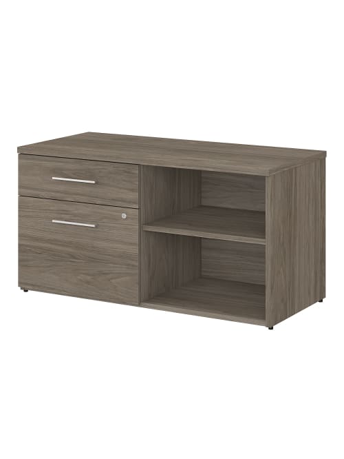photo Long Low Storage Cabinet With Doors bush business furniture office 500 low storage cabinet with drawers and shelves modern hickory standard delivery item 9161808