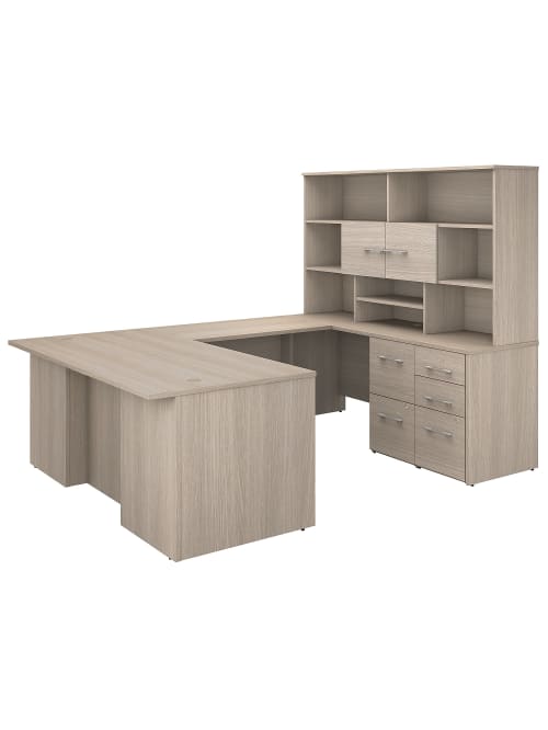 Bush Office 500 U Deskhutch Oak Standard Office Depot
