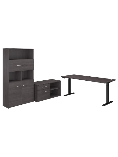 Bush Office 500 Deskbookcase Gray Standard Office Depot