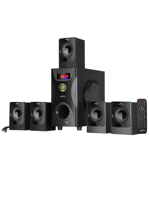 befree sound 5.1 channel surround sound bluetooth speaker system in black