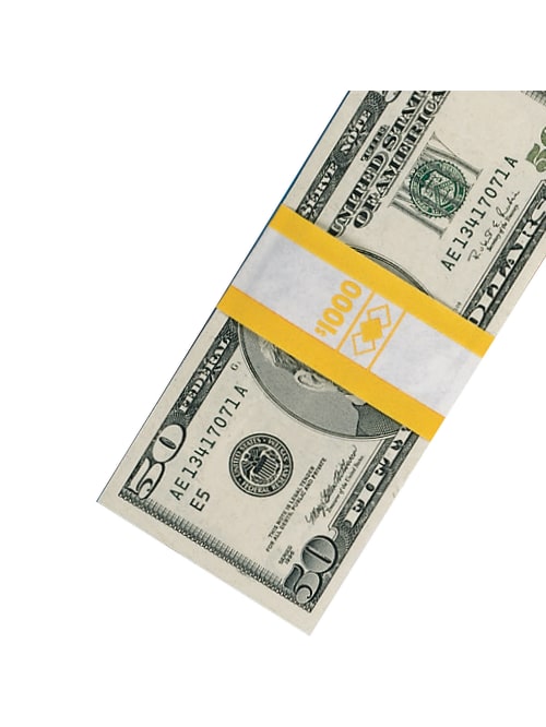 Pm Company Currency Bands 1000 00 Yellow Pack Of 1000 Office Depot