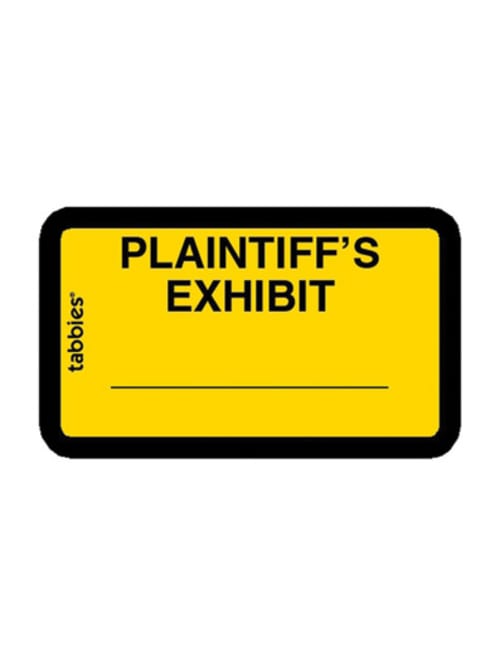 Tabbies Plaintiffs Exhibit Legal File Labels 58094 1 58 W X 1 L Yellow Pack Of 252 Office Depot