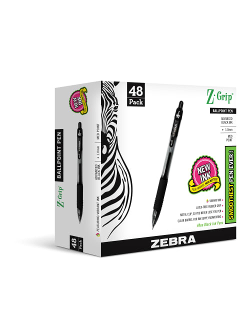 Zebra Z Grip Pens Black 48 Pack Office Depot