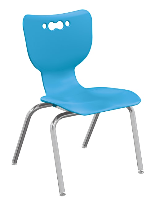 Hierarchy 4 Leg Stackable Student Chairs 16 Bluechrome Set Of 5 Chairs Office Depot
