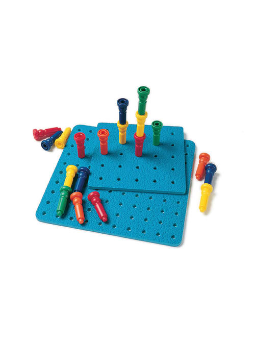 stackable pegs and pegboard