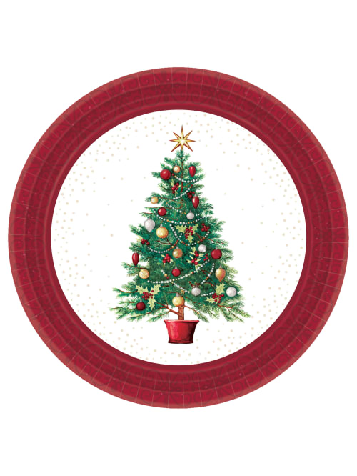 Amscan Oh Christmas Tree Paper Plates 1pk Office Depot