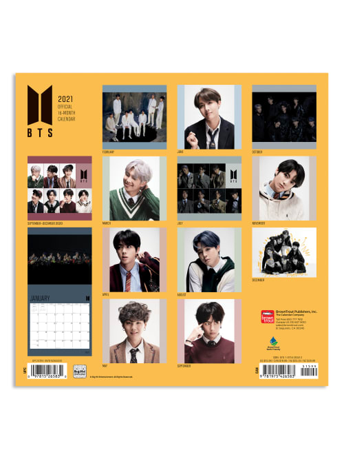 wallpapers Bts Calendar 2021 January brown trout famous figures monthly wall calendar 12 x 12 bts january to december 2021 item 9298321