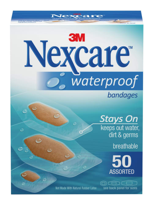 3m Nexcare Waterproof Bandages Assorted Sizes Box Of 50 Office Depot