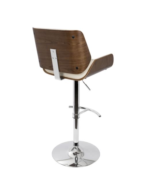 Santi Bar Stool, Lumisource Santi Bar Stool Walnutcreamchrome Office Depot