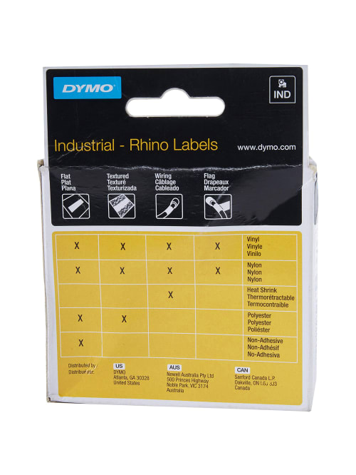 Dymo Rhino Heat Shrink Tube Labels 1 4 Width X 60 Length Thermal Transfer White Polyolefin 1 Each Item 934595