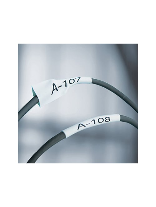 Dymo Rhino Heat Shrink Tube Labels 1 4 Width X 60 Length Thermal Transfer White Polyolefin 1 Each Item 934595