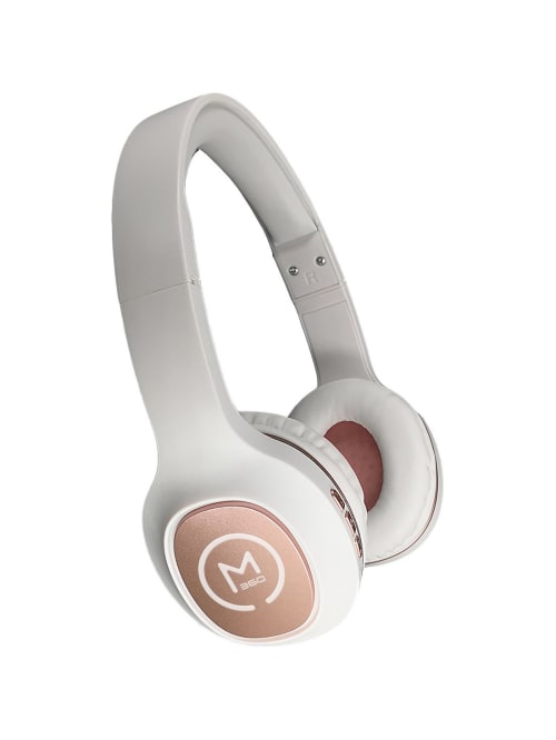 Morpheus 360 Tremors Wireless On Ear Headphones Bluetooth 5 0 Headset With Microphone Hp4500r Stereo Wiredwireless 32 Ohm 22 Hz Khz Over The Head Binaural On The Ear White Rose Gold Comfortable Adjustable Office Depot