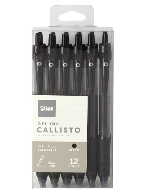 Office Depot Gel Pens Medium Black 12pk Office Depot