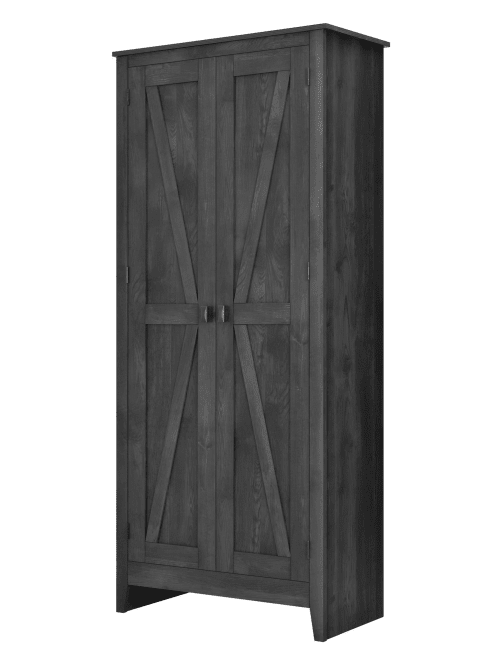 Ameriwood Home Farmington 31 12 Wide Storage Cabinet 4 Shelves Rustic Gray Office Depot