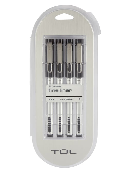 Tul Felt Tip Pens Ultra Fine Black Ink 4pk Office Depot