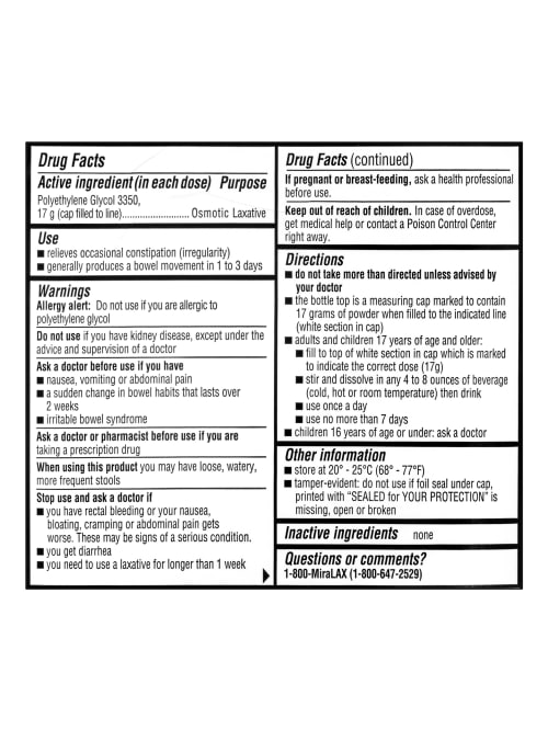 Miralax Laxative Powder 20 4 Oz Pack Of 2 Bottles Office Depot Learn why miralax® is different. miralax laxative powder 20 4 oz pack of 2 bottles item 9417662