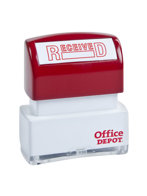Office Depot Brand Pre Inked Message Stamp Received Red Office Depot