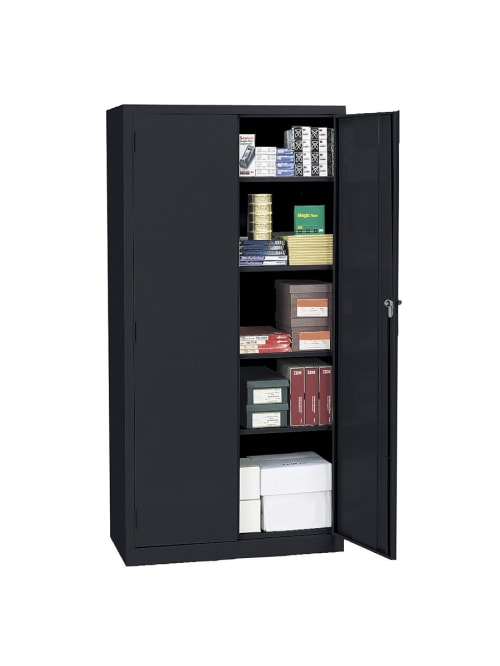 Realspace Steel Cabinet 5 Shelves Black, Office Depot Storage Cabinet Metal