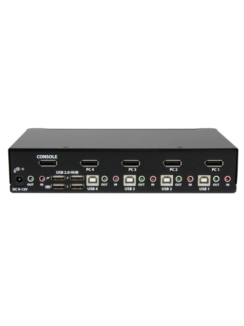 Startech Com 4 Port Usb Displayport Kvm Switch With Audio 4 X 1 4 X Displayport Video Item 947877