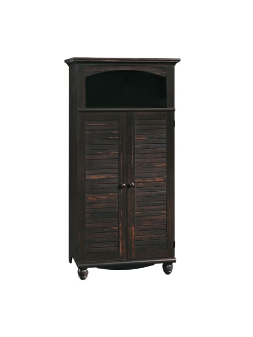 Sauder Harbor View Computer Armoire Antiqued Paint Office Depot