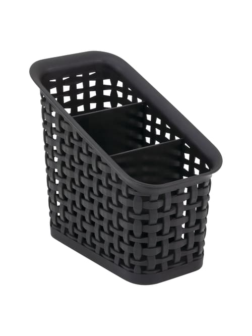 See Jane Work 3 Tier Weave Bin Black Office Depot