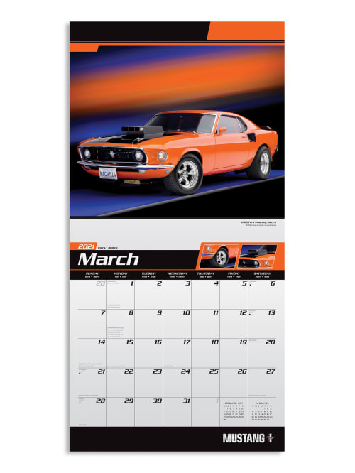 2021 mustang desktop calendar