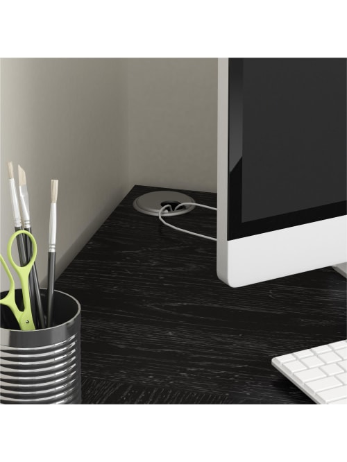 Ameriwood Home Dakota L Shaped Desk With Bookshelves Black Ebony Ash Office Depot