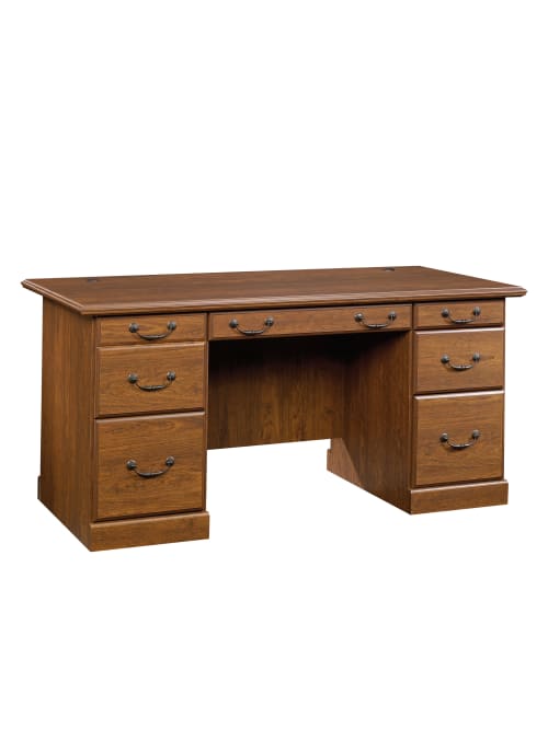 Sauder Orchard Hills Executive Desk Milled Cherry Office Depot