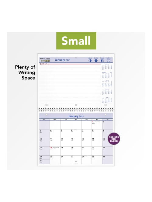 At A Glance Deskwall Calendar Pm502821 Office Depot The calendar shows the moon phases of a year. at a glance quicknotes monthly desk wall calendar 11 x 8 january to december 2021 pm5028 item 9580045