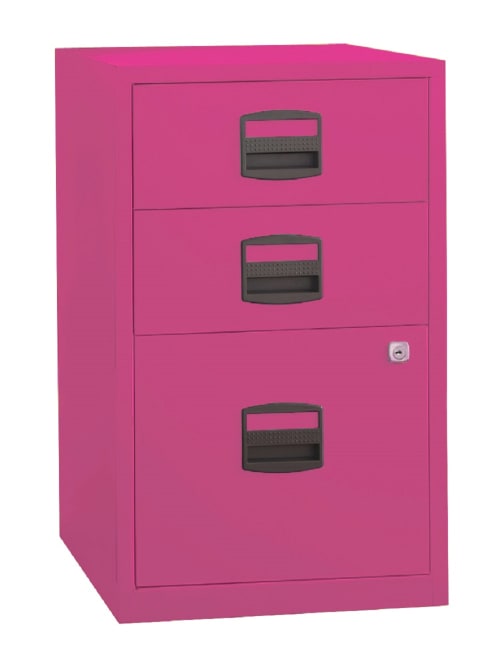 Bisley Pfa 3 Drawer File Cabinet, Pink File Cabinet