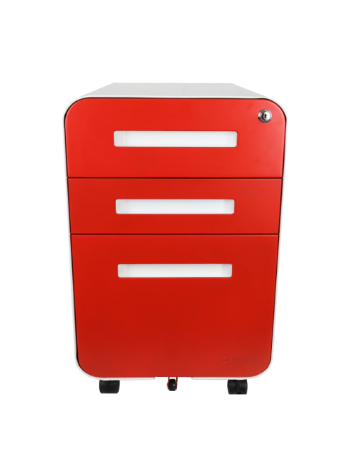 Bindertek Glide 20 D Vertical 3 Drawer File Cabinet Metal Red Office Depot