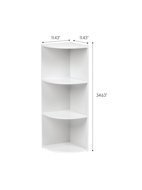 Iris 35 H 3 Tier Corner Curved Shelf White Office Depot