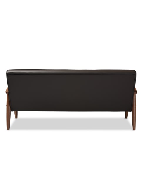 Baxton Studio Noel Sofa Browndark Walnut Office Depot