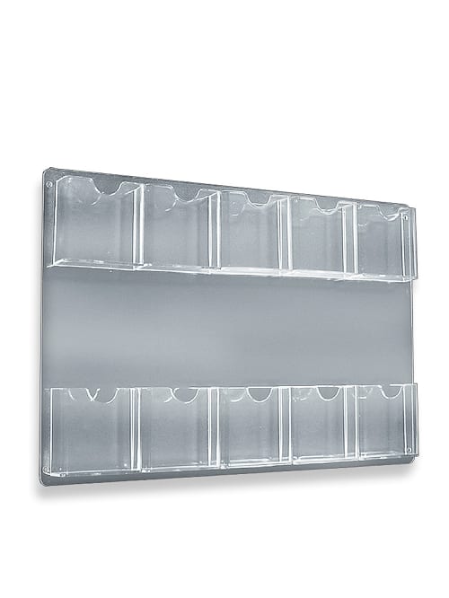Azar Displays Wall Mount Brochure Holders Trifold 10 Pockets Acrylic 15 34 X 23 34 Pack Of 2 Office Depot