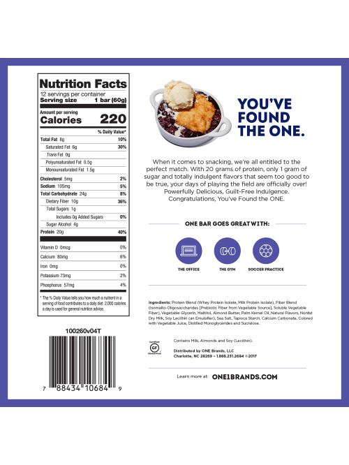 One Blueberry Cobbler Bars 12 Bars Office Depot