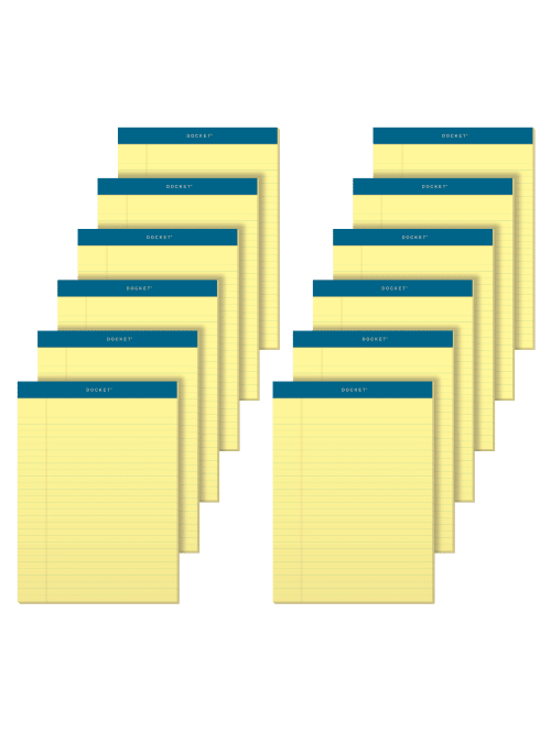 Tops Docket Writing Pads 8 12 X 11 34 Legal Ruled 50 Sheets Canary Pack Of 12 Pads Office Depot