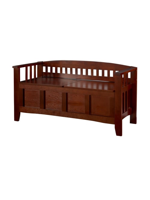 Linon Home Decor Products Storage Bench Short Split Seat Storage