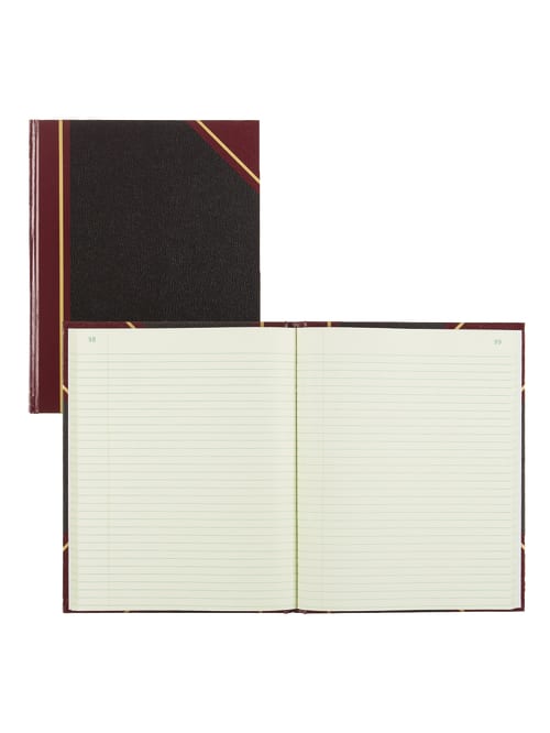 National Brand 50percent Recycled Black Texhide Record Book With Margin 8 38 X 10 38 150 Pages Office Depot