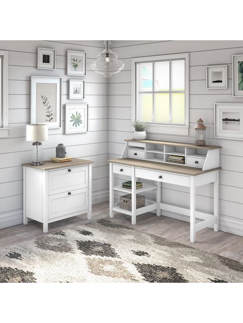 Bush Furniture Mayfield 54 W Computer Desk With Shelves Desktop