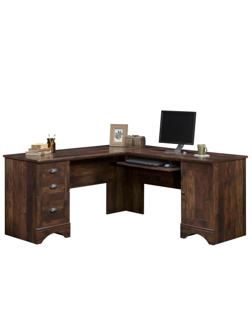 Sauder Harbor View Collection Corner Computer Desk Curado Cherry Office Depot