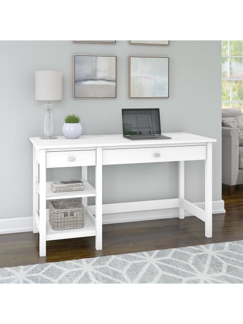 Bush Broadview Desk Wopen Storage Pure Office Depot