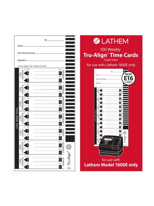 E16 Time Cards F1600e 10pk We Office Depot